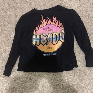 AC/DC Kids Black and Orange Long Sleeve Tee